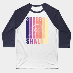 Shabbos Shalom Vintage Sunset Baseball T-Shirt